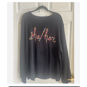 Target Take Pride Pronoun He/She Black Pullover Sweatshirt XXL